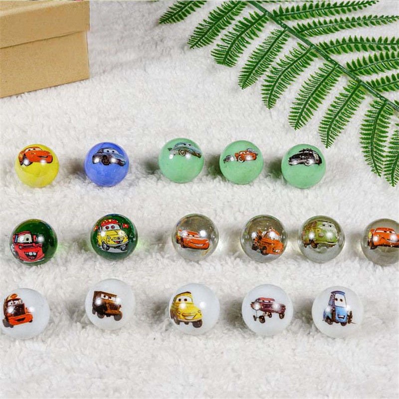 25mm Set of Glass Marbles Gift Box Colourful Vintage Toys Classic Cartoon New