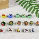 25mm Set of Glass Marbles Gift Box Colourful Vintage Toys Classic Cartoon New