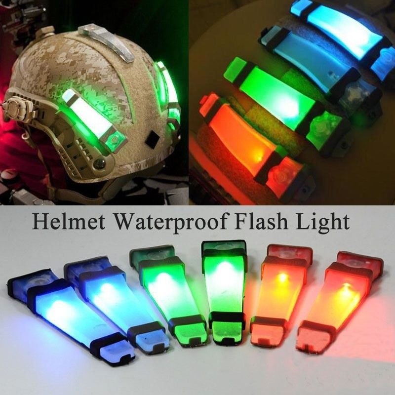 FMA Airsoft Tactical Helmet LED Blinking Safety Flash Light Magic Tape Backed