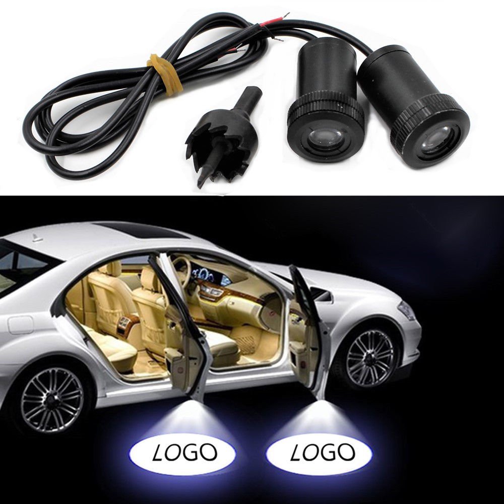 2Pcs Ghost Shadow Light Welcome Lamp Logo Laser Projector Car LED Door Lights