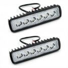 2X 6 INCH 18W LED WORK LIGHT BAR SPOT BEAM OFFROAD DRIVING FOG 4WD LAMP UTE SUV