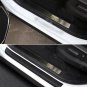 4Pcs Black 3D Carbon Fiber Car Door Sill Scuff Plate Cover Anti Scratch Sticker