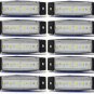 10x 12V SMD 6 LED White Rear Side Marker Light Position for Truck Trailer Lorry