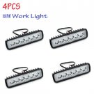 4Pcs 18W 6"inch Car LED Work Light Bar Flood Driving Fog Lamp Off Road SUV 4WD