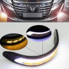 2Pc Flexible COB LED DRL Daytime Running Lights & Yellow Turn Signals Waterproof