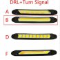 2Pc Flexible COB LED DRL Daytime Running Lights & Yellow Turn Signals Waterproof