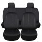 PU Leather Auto Universal Car Seat Covers Full Front Rear Seats Protector Black