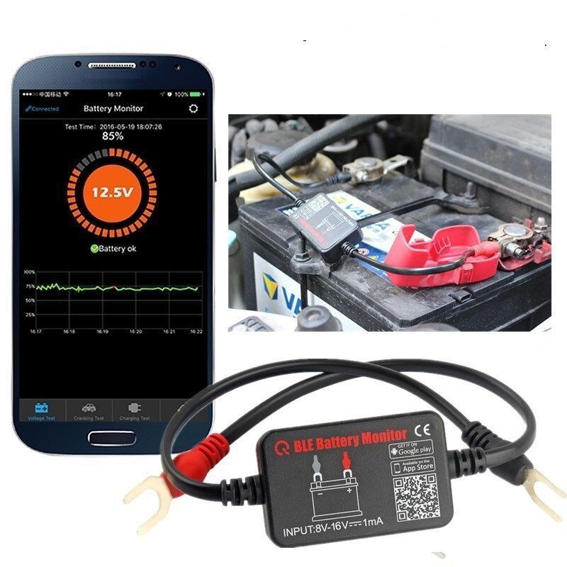 Bluetooth 12V Vehicle Car Battery Monitor iOS & Android Compatible Smartphone