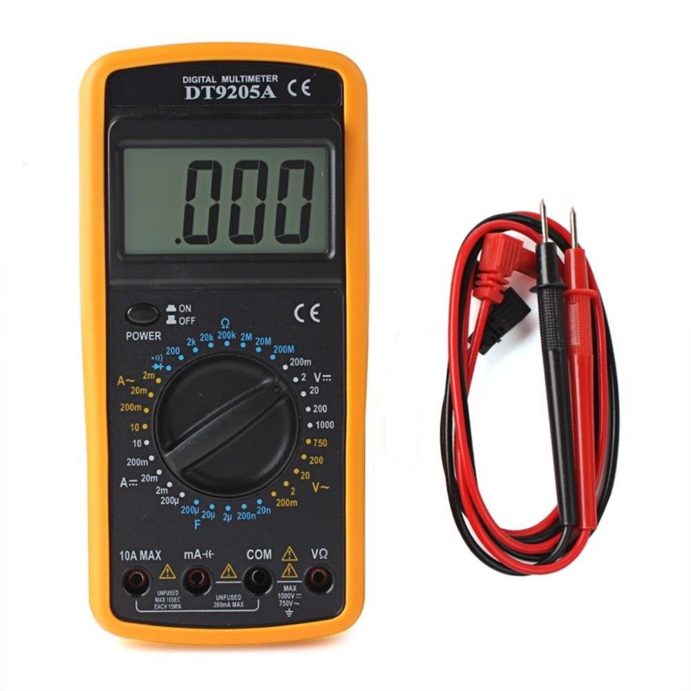 Digital DT9205A Multimeter LCD AC/DC Ammeter Resistance Capacitance ...