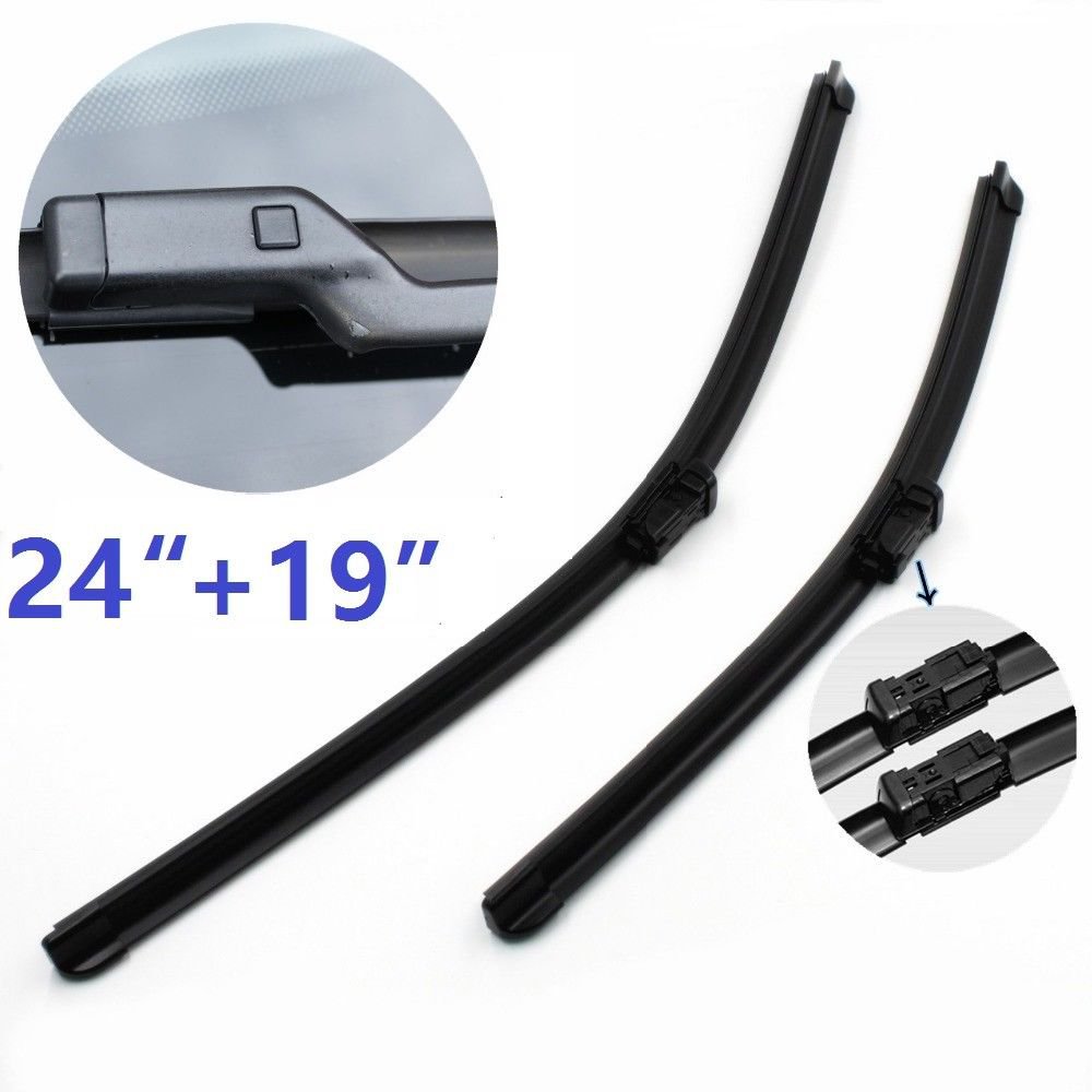 24"+19" Front Windshield Wiper Blades For VW Jetta Golf 5 6 Passat Magotan CC