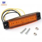 1PC 12V Trailer 6 LED Indicators Light Truck Boat  BUS Side Marker RV Lamp Amber