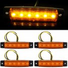 4X 6 LED Car Van Truck Boat Trailer Side Marker Indicators Lights Lamp Amber 12V