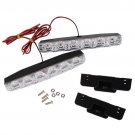 2PC 6 LED Waterproof Daytime Driving Running Light DRL Car Fog Lamp DC 12V White