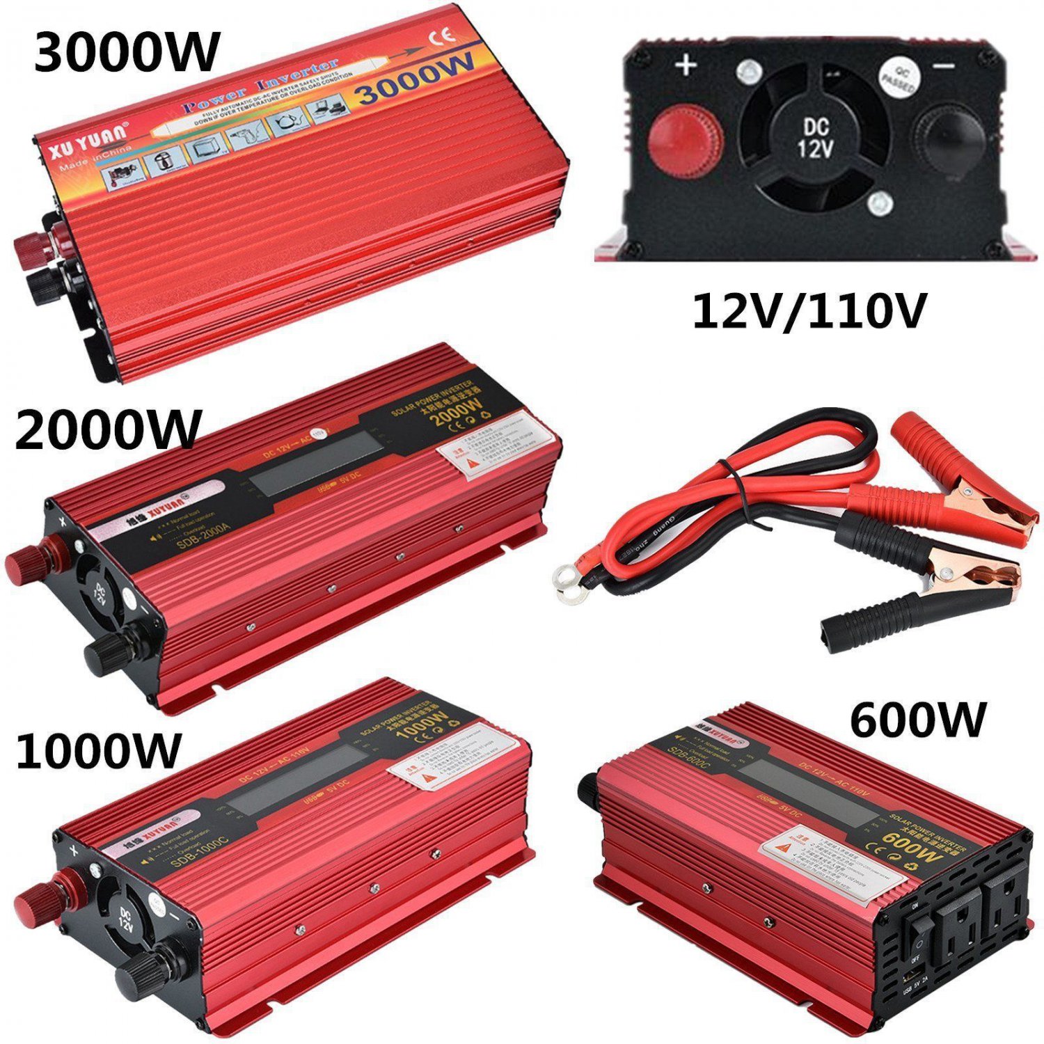 Portable Car LED Power Inverter WATT DC 12V/24V to AC 110V Charger Converter USA