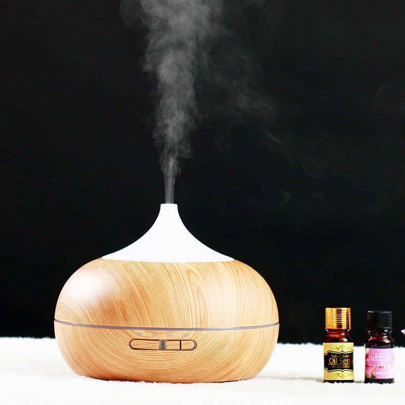 400ml Aroma Essential Oil Diffuser Ultrasonic Air Humidifier with Wood 7 Color