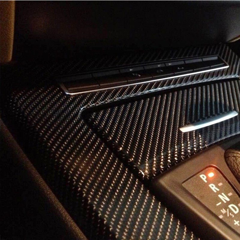 5D Ultra Gloss Glossy Black Carbon Fiber Vinyl Wrap Sticker Decal 60x8" US Ship