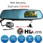 4.3" HD 1080P In-Car Rear View Mirror Dash DVR Recorder Dual Lens Camera Monitor