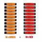 20Pcs 12V 6 LED Side Marker Indicator Lights For Car Truck Trailer Amber + Red