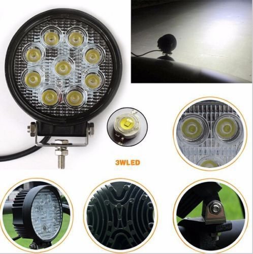 27W 4inch Round Spot LED Work Light Fog Lamp Offroad Driving Truck SUV UTE 4WD