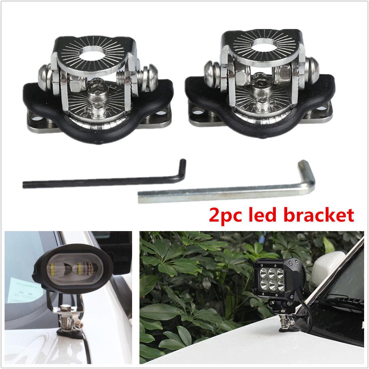 2&Atilde;� LED Work Light Bar Car Mount Clamp Bracket Holder For Offroad Stainless Steel