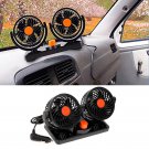 Dual Head Car Fan Portable Vehicle Truck 360° Rotatable Auto Cooling Cooler 12V