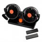 Dual Head Car Fan Portable Vehicle Truck 360° Rotatable Auto Cooling Cooler 12V