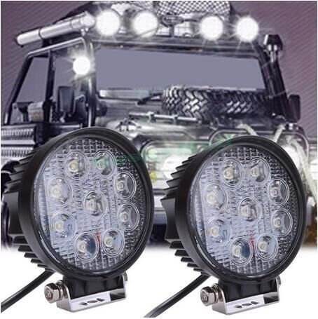 2x 27W 4inch Round LED Work Light Spot Fog Lamp Boat Truck Jeep Offroad Cart Car