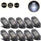10Pcs White LED 2.5" 2 Diode Light Oval Clearance Trailer Truck Side Marker Lamp