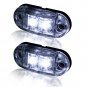 10Pcs White LED 2.5" 2 Diode Light Oval Clearance Trailer Truck Side Marker Lamp