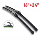 16"+24" Universal Car U-type Frameless Bracketless Rubber Windshield Wiper Blade