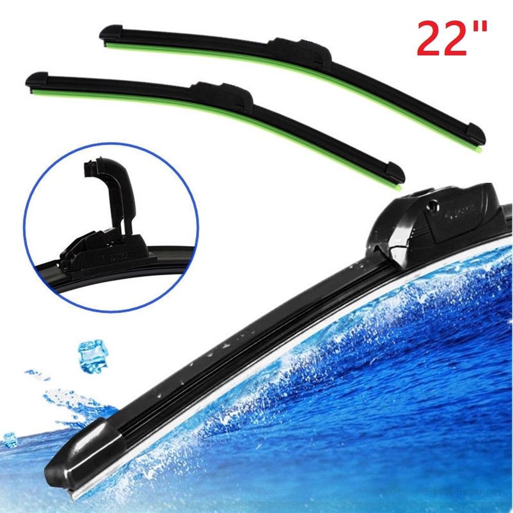 New 22" Universal Car U-type Frameless Bracketless Rubber Windshield Wiper Blade