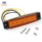 1PC 24V Trailer 6 LED Indicators Light Truck Boat BUS Side Marker RV Lamp Amber