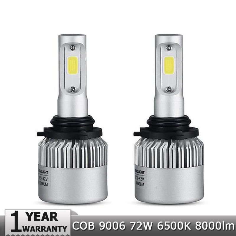 2x 9006 HB4 COB LED Car Headlight Conversion Kit Beam Bulbs 72W 8000LM 6000K S2