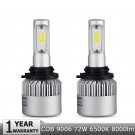 2x 9006 HB4 COB LED Car Headlight Conversion Kit Beam Bulbs 72W 8000LM 6000K S2