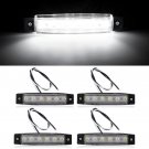 4X 6 LED Car Van Truck Boat Trailer Side Marker Indicators Lights Lamp White 12V