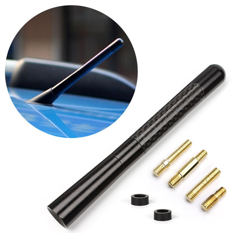 Universal 4.7" Auto Aluminum Alloy Carbon Fiber FM AM Radio Car Aerial Antenna