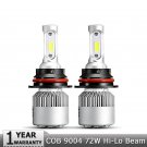 Set 9004 HB1 COB Car LED Headlight Kit 72W 8000LM 6000K All-In-One Hi/Low Bulbs