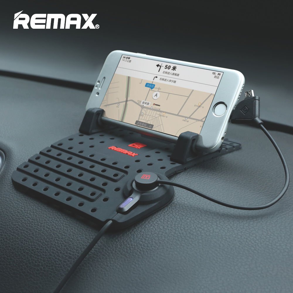 Remax Car Holder Dashboard Stand USB Mount Charger Cradle Non-Slip Pad for Phone