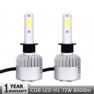 2PCS 72W H1 COB LED Car Headlight Bulbs Auto Led Headlamp 8000lm 6500K Fog Light