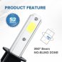 2PCS 72W H1 COB LED Car Headlight Bulbs Auto Led Headlamp 8000lm 6500K Fog Light