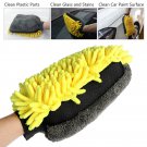 Multi-function 3 in 1 Car Microfiber Wash Gloves Cleaning Wax Detailing Brush