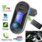 Bluetooth Car Kit  FM Transmitters MP3 Player SD LCD Dual USB Charger W/ Remote