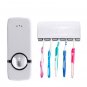 Automatic Toothpaste Dispenser & 5 Toothbrush Holder Set Wall Mount Stand