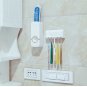 Automatic Toothpaste Dispenser & 5 Toothbrush Holder Set Wall Mount Stand
