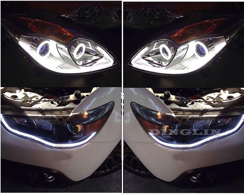 2Pcs 30CM Flexible Car Soft Tube LED Strip Light DRL Daytime Running Lamp White