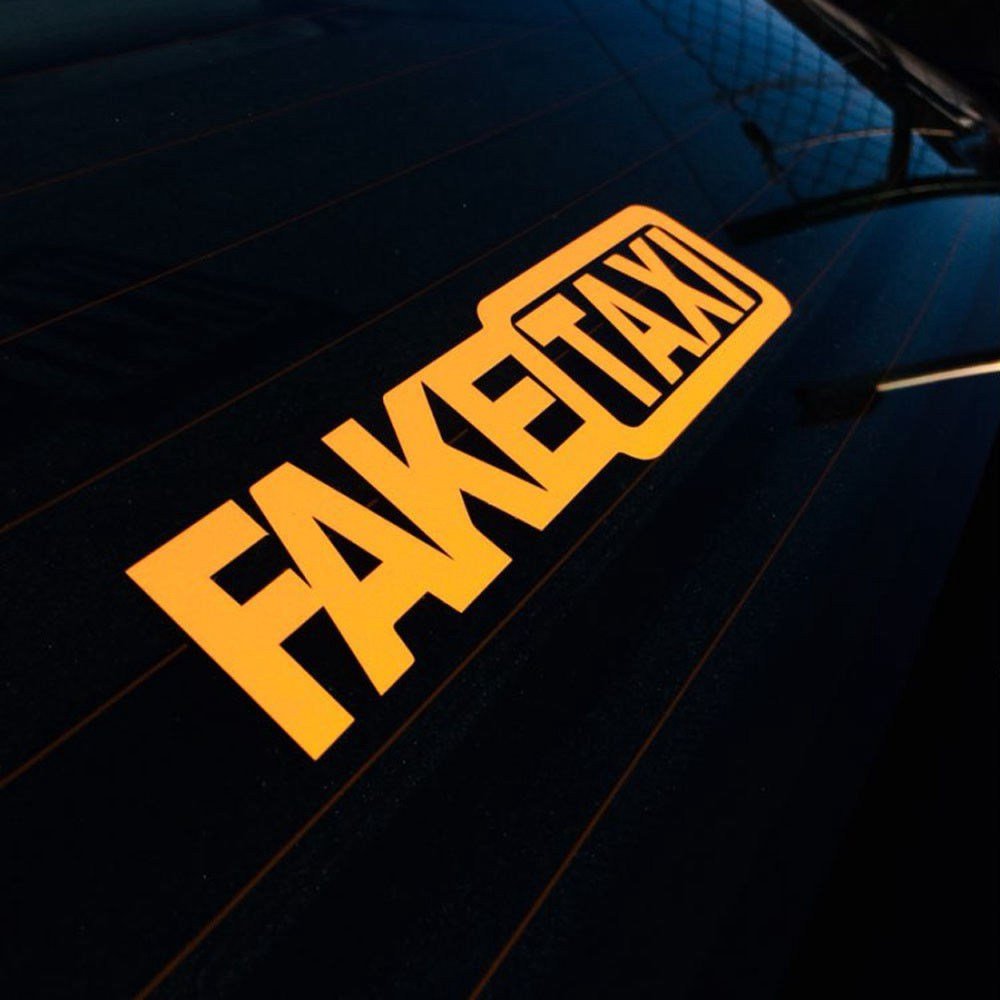 2x FAKE TAXI FakeTaxi Car Auto Van Vinyl Funny Sticker