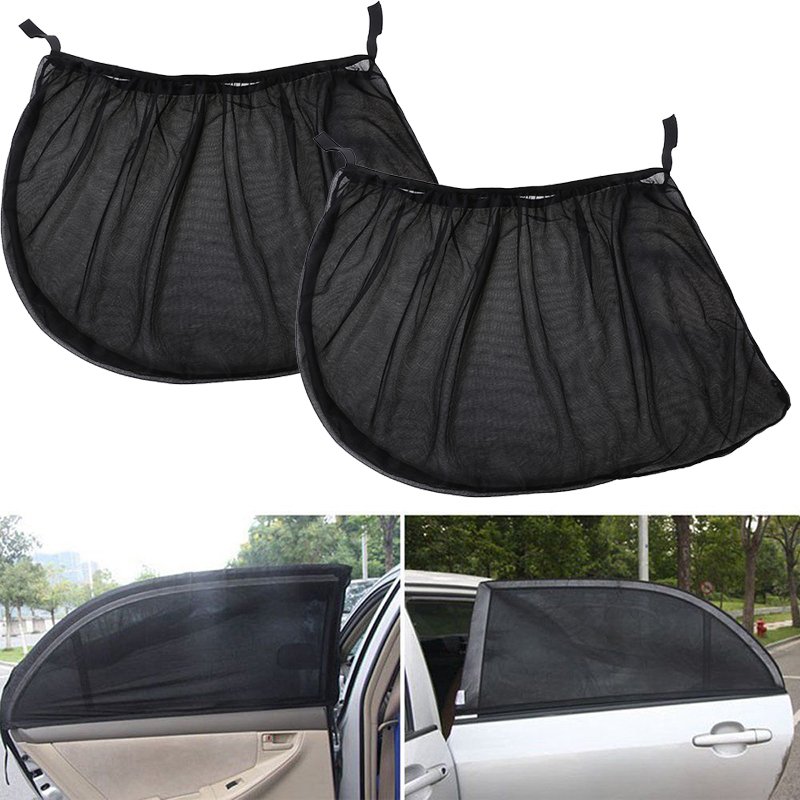 2x Car Rear Side Window Mesh Sun Visor Shade Cover Shield UV Protector