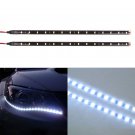 2x 30cm 5050 12LED Flexible LED Strip Light Waterproof DIY Car Auto Decor White