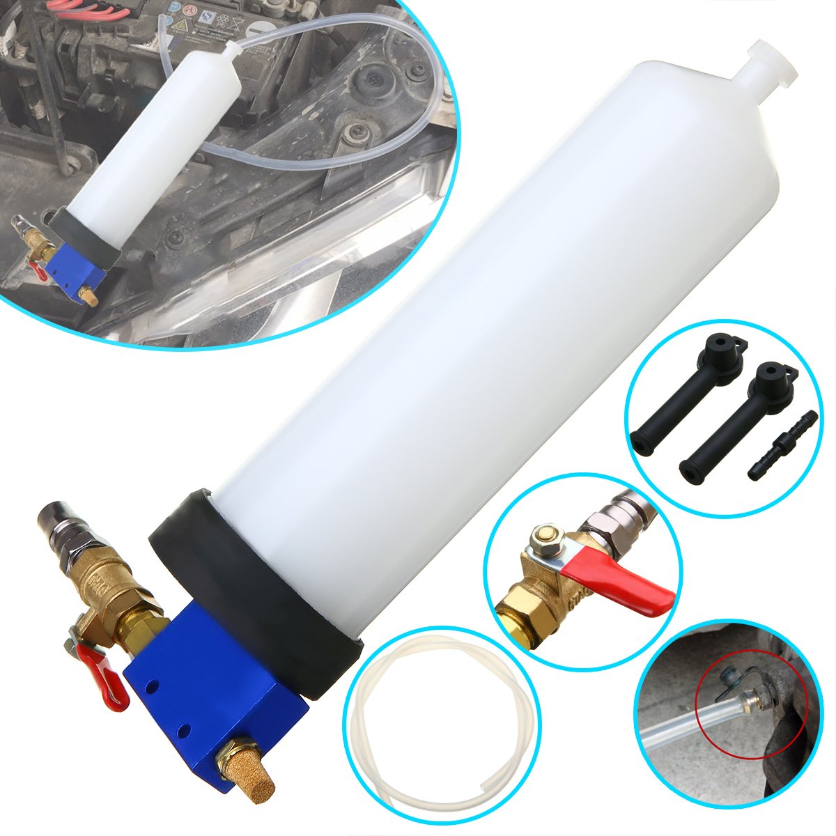 Car & Truck Brake System Fluid Bleeder Kit Hydraulic Clutch Oil Emptying Tool