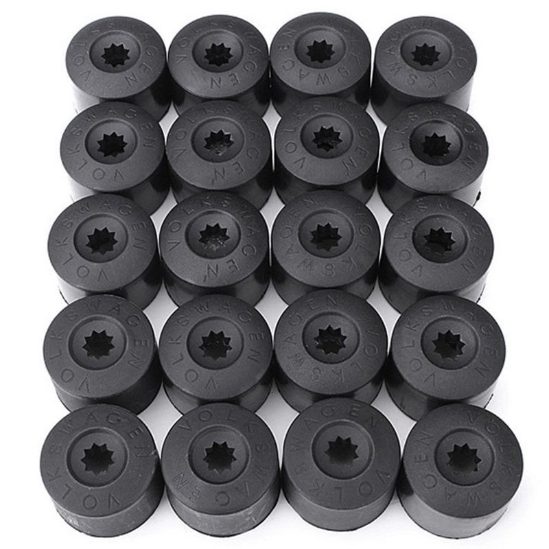 20x 17mm Wheel Lug Nut Bolt Cap Dust Cover+Hook Kit Suit For VW Volkswagen